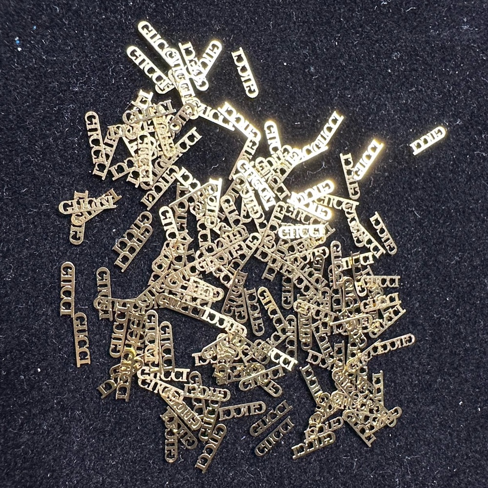 Gold Logo Nail Embellishments